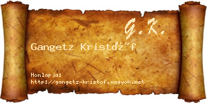 Gangetz Kristóf névjegykártya